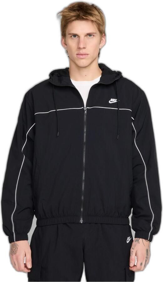 Nike Club herenjack met capuchon Zwart