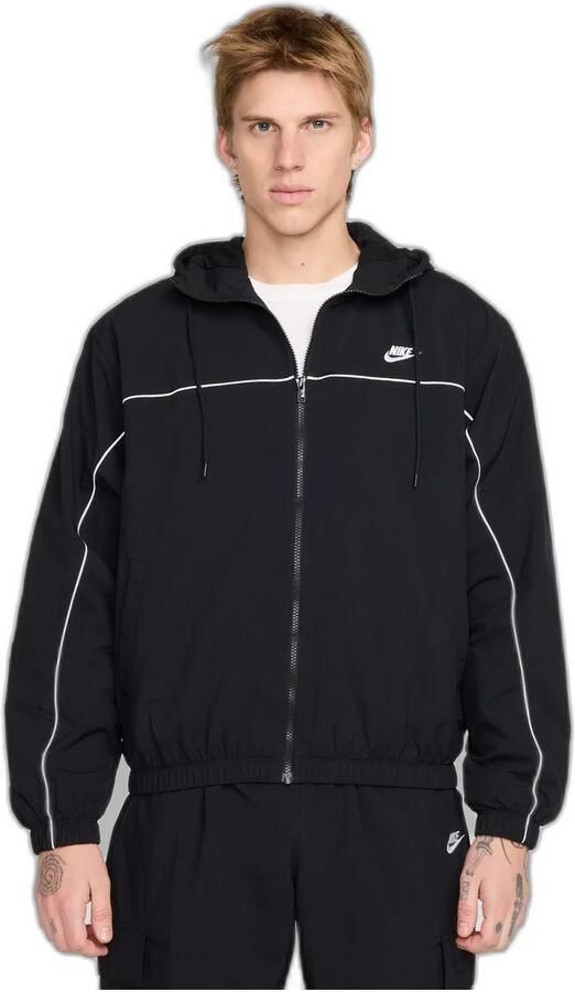 Nike Club herenjack met capuchon Zwart