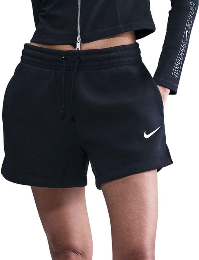Nike Phoenix Fleece damesshorts met halfhoge taille (10 cm) Zwart - Foto 5