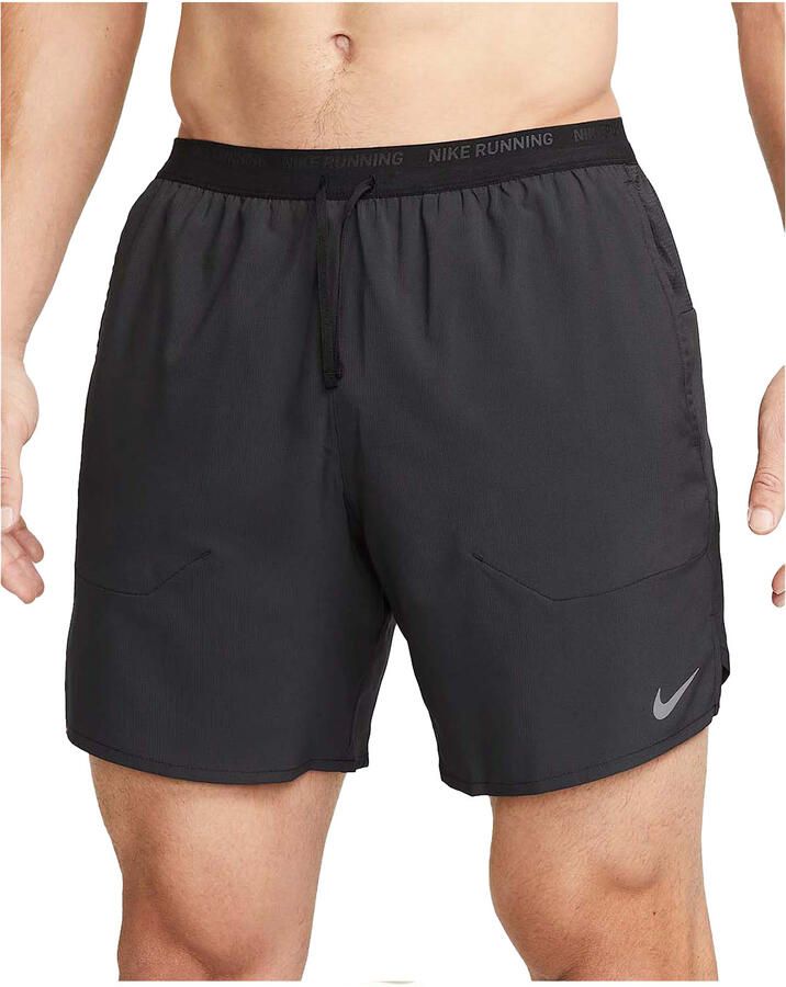 Nike Stride Dri-FIT hardloopshorts met binnenbroek voor heren (18 cm) Zwart