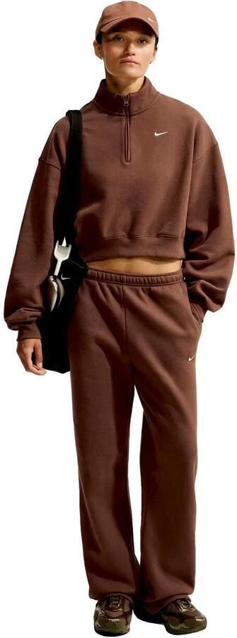 Nike Studio Fleece Midrise Oversized Cropped Quarter-zip Top