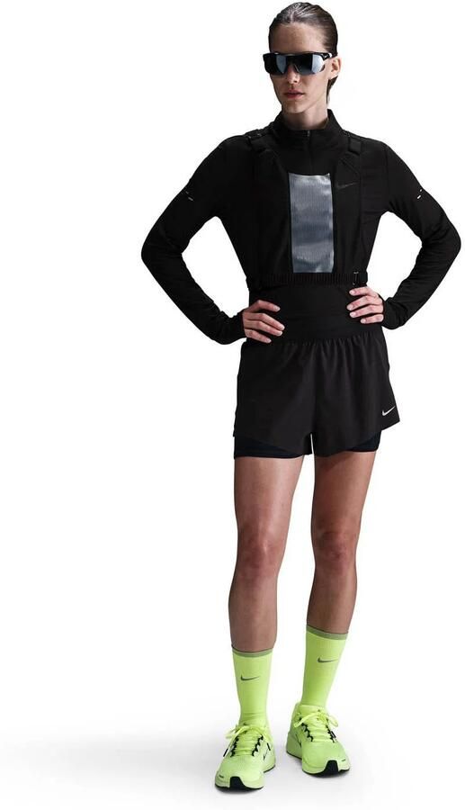 Nike Swift Dri-FIT 2-in-1 hardloopshorts met halfhoge taille voor dames Zwart - Foto 5