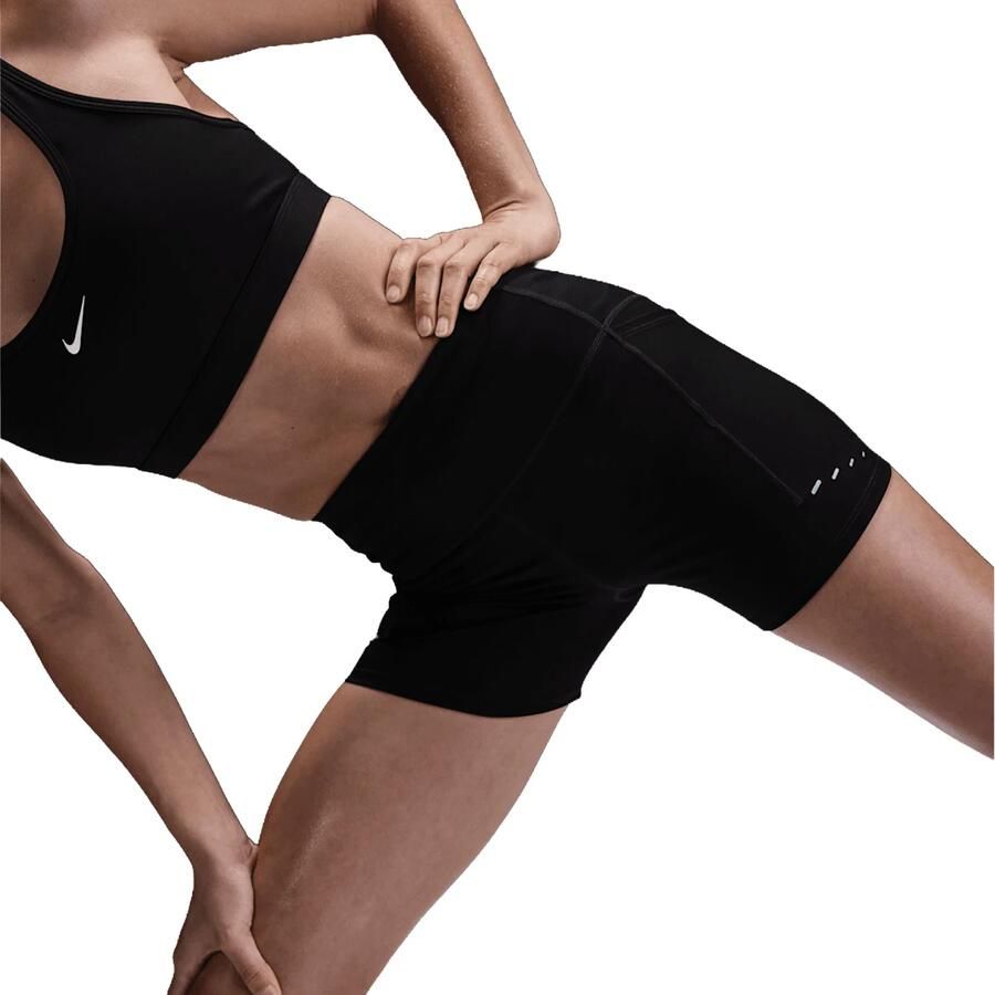 Nike Swift strakke hardloopshorts met binnenbroekje hoge taille en zakken voor dames (10 cm) Zwart