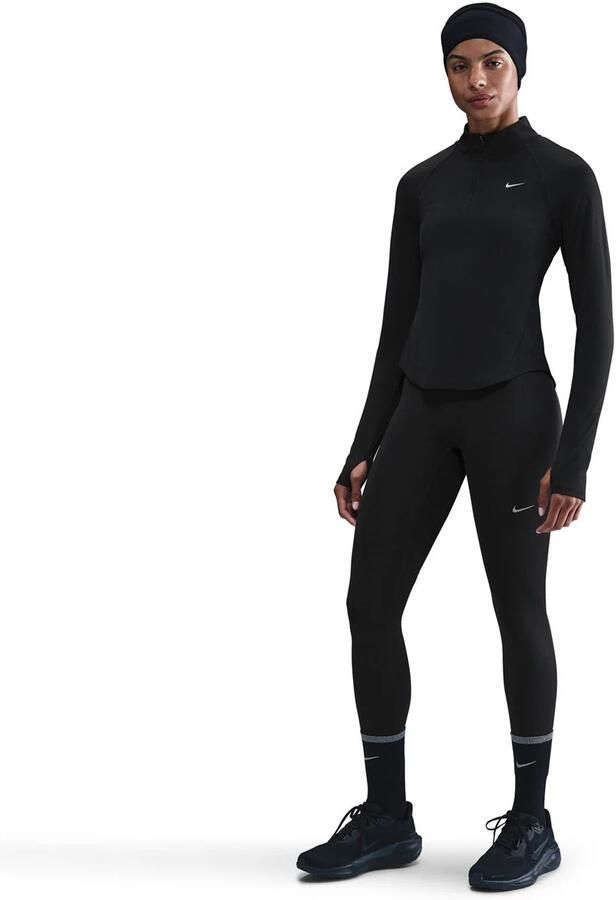 Nike Tempo Swoosh Run Dri-FIT hardlooptop met korte rits voor dames Zwart - Foto 5