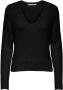 Only Zwarte V-hals Gebreide Kleding voor Vrouwen Black Dames - Thumbnail 3