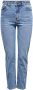 ONLY cropped high waist straight fit jeans ONLEMILY denim medium blue regular - Thumbnail 1