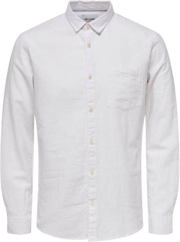 Only & Sons Slim fit vrijetijdsoverhemd van een mix van linnen en katoen model 'CAIDEN' - Foto 10