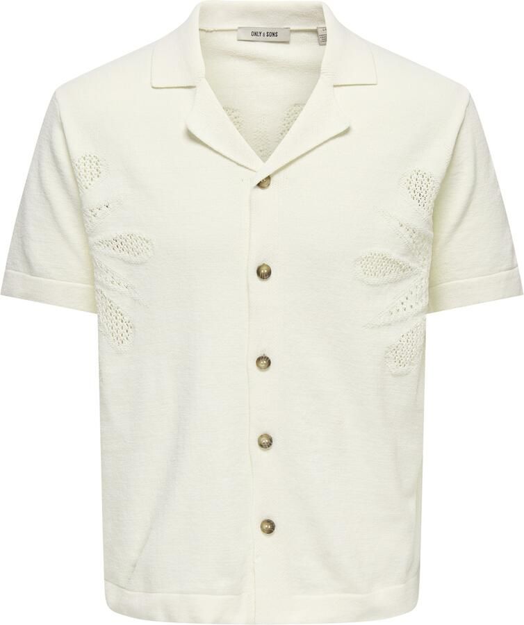 ONLY & SONS regular casual overhemd gebreid ecru - Foto 4