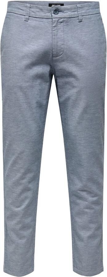 ONLY & SONS ONSMARK tapered chino met linnen blauw - Foto 3