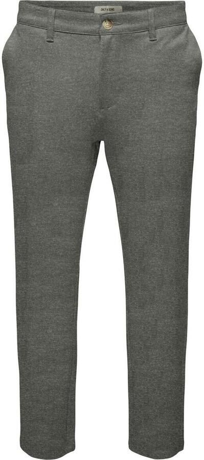 ONLY & SONS tapered gemêleerde chino grijsgroen