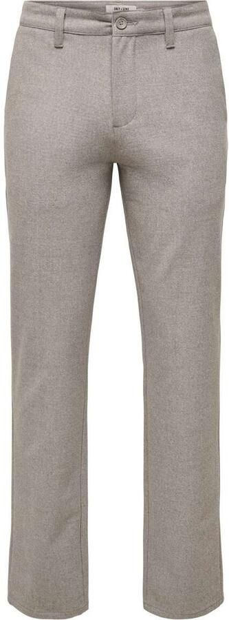 ONLY & SONS tapered gemêleerde chino taupe