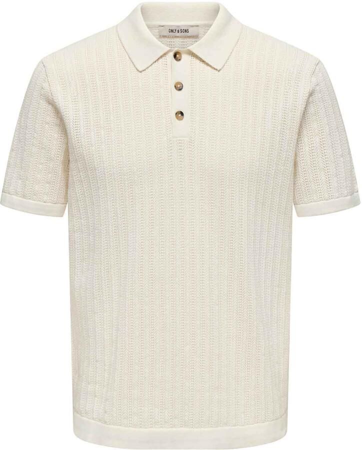 Only & Sons Regular fit poloshirt met broderie anglaise model 'MOON' - Foto 3