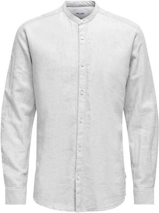 Only&sons Onscaiden Ls Solid Linen Mao Shirt