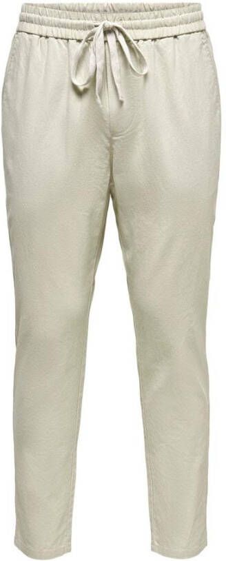 Only & Sons Korte tapered fit joggingbroek met linnen model 'Linus'