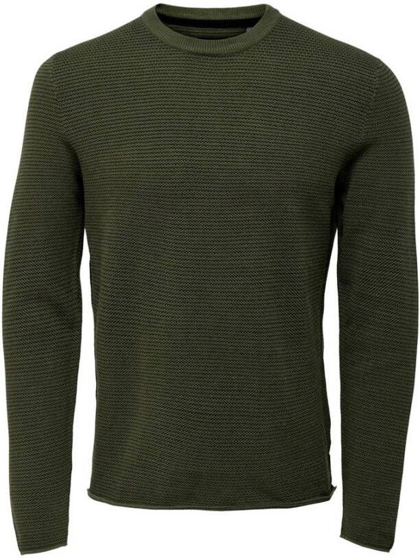 ONLY & SONS trui PRMONSNIGUEL met all over print olive night black