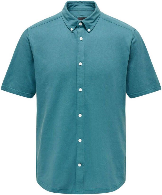 Only&sons Tarp Slim Pique Button Down Shirt