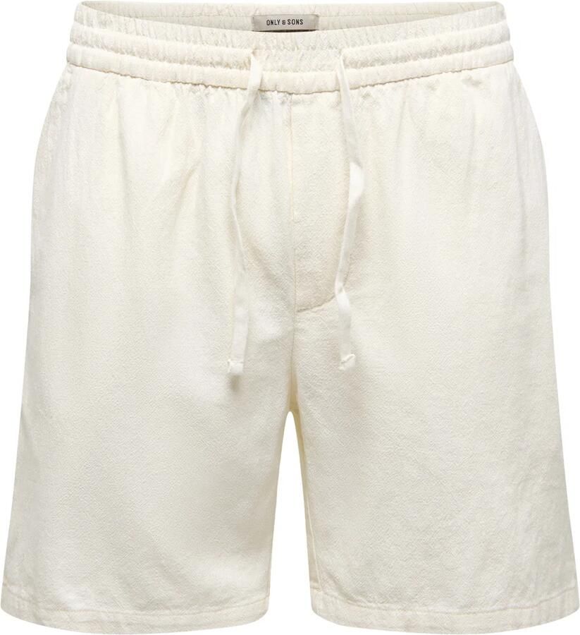 ONLY & SONS ONSTEL regular casual short met linnen ecru