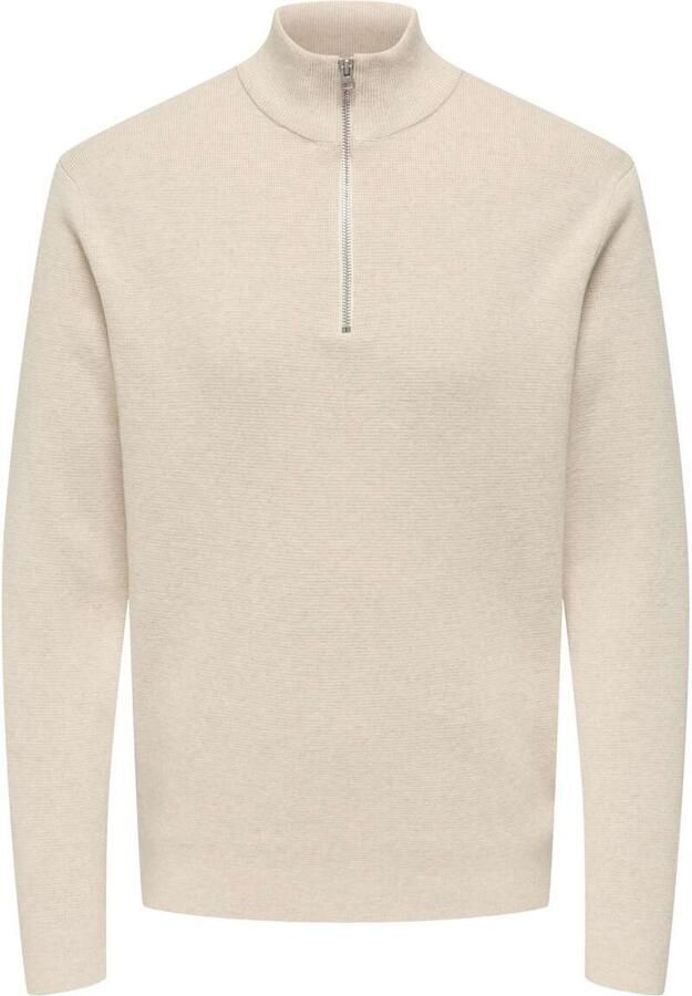 ONLY & SONS katoenen regular fit gebreide trui gardenia