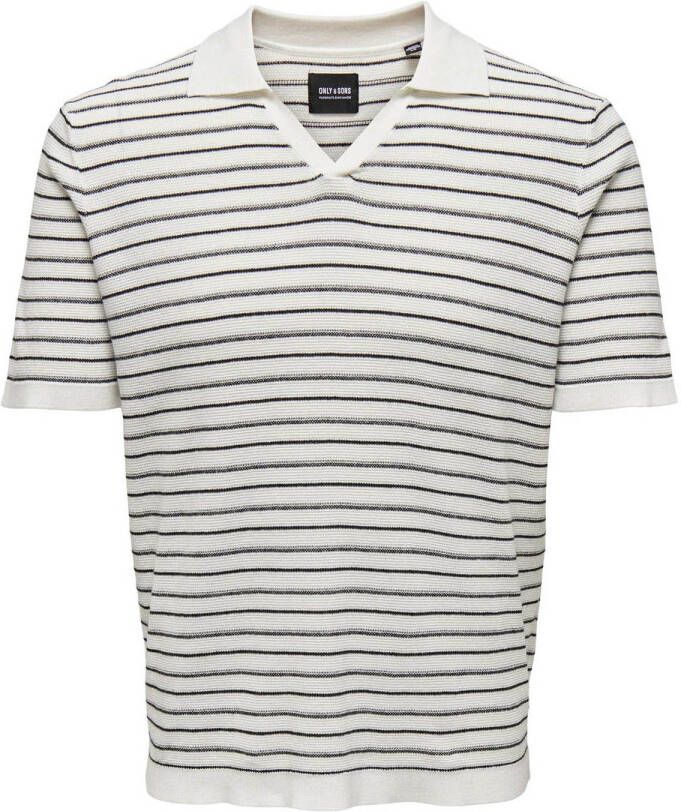 Only&sons Wing Life Stripe Resort Polo Knit