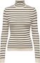 Only Wit Zwart Onlkarol L S Rollneck Pullover Knt Noos Gebreid Beige Dames - Thumbnail 2