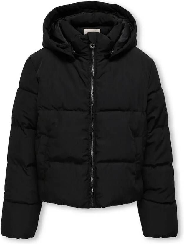 Only KIDS GIRL gewatteerde winterjas KOGNEWDOLLY zwart Meisjes Polyester Capuchon 128
