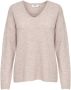 Only Onlcamilla V-Hals L S Pullover Knt: Pumice Stone MELANGE | Freewear Print Beige Dames - Thumbnail 3