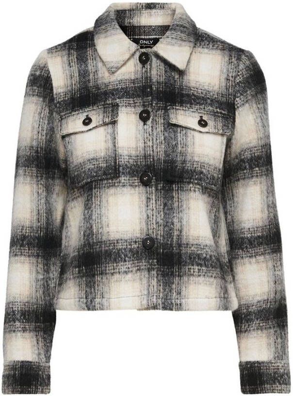 Only Beige Geruite Blazer voor Herfst Winter Beige Dames