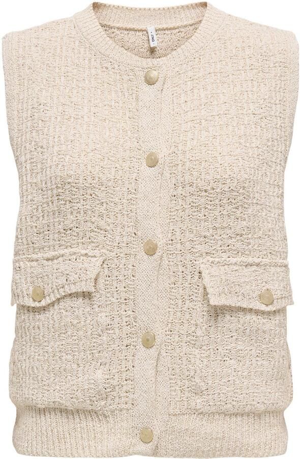 Only Celeste Gebreid Vest Beige Dames