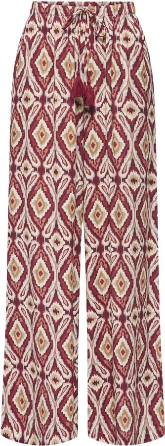 ONLY wide leg broek met print donkerrood - Foto 3