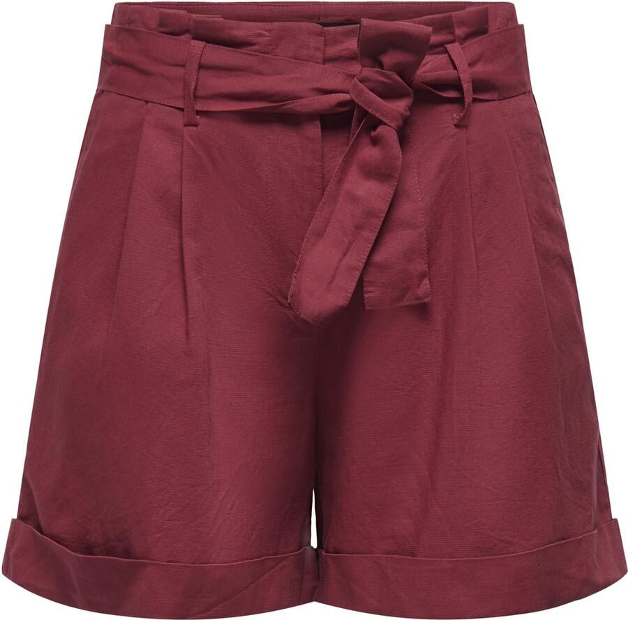 ONLY high waist regular fit short met ceintuur rood - Foto 4