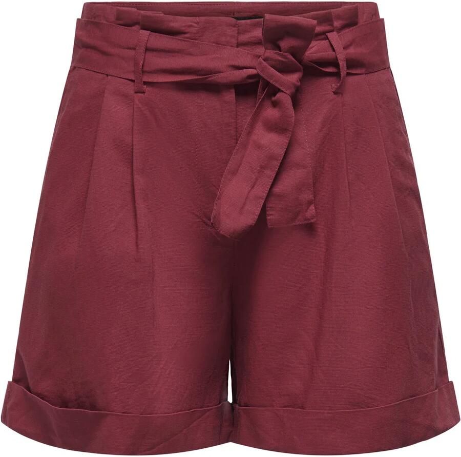 ONLY high waist regular fit short met ceintuur rood - Foto 4