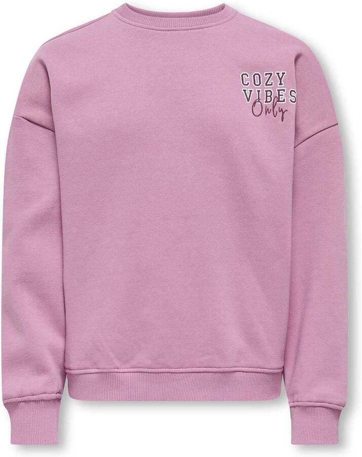 ONLY KIDS GIRL sweater met backprint roze - Foto 2