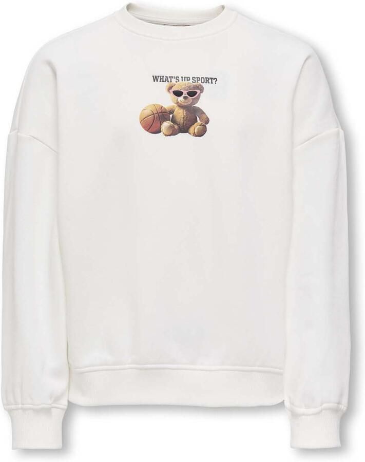 ONLY KIDS GIRL sweater met backprint wit - Foto 4