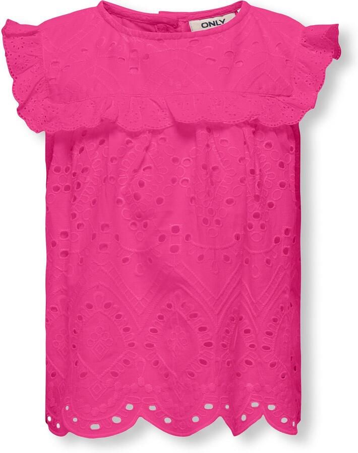 Only KIDS GIRL top KOGCLEO LIFE warmroze Meisjes Katoen Ronde hals Effen 140 - Foto 4