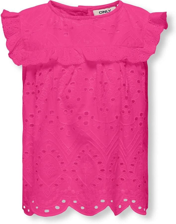 Only KIDS GIRL top KOGCLEO LIFE warmroze Meisjes Katoen Ronde hals Effen 164