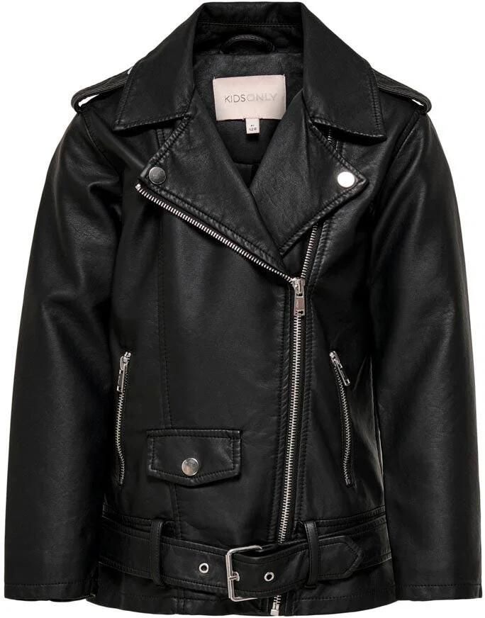 ONLY KIDS GIRL imitatieleren bikerjack KONFRY zwart