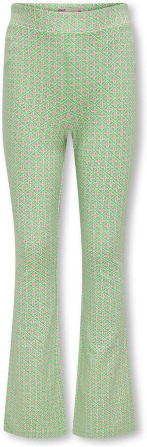 Only KIDS GIRL flared broek KOGPAIGE met all over print frisgroen lila Meisjes Viscose 134