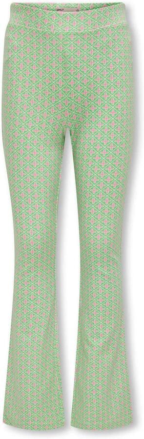 Only KIDS GIRL flared broek KOGPAIGE met all over print frisgroen lila Meisjes Viscose 134