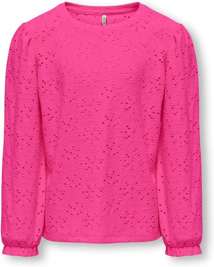 Only KIDS GIRL top KOGSMILLA met open detail fuchsia Roze Meisjes Polyester Ronde hals 146 152
