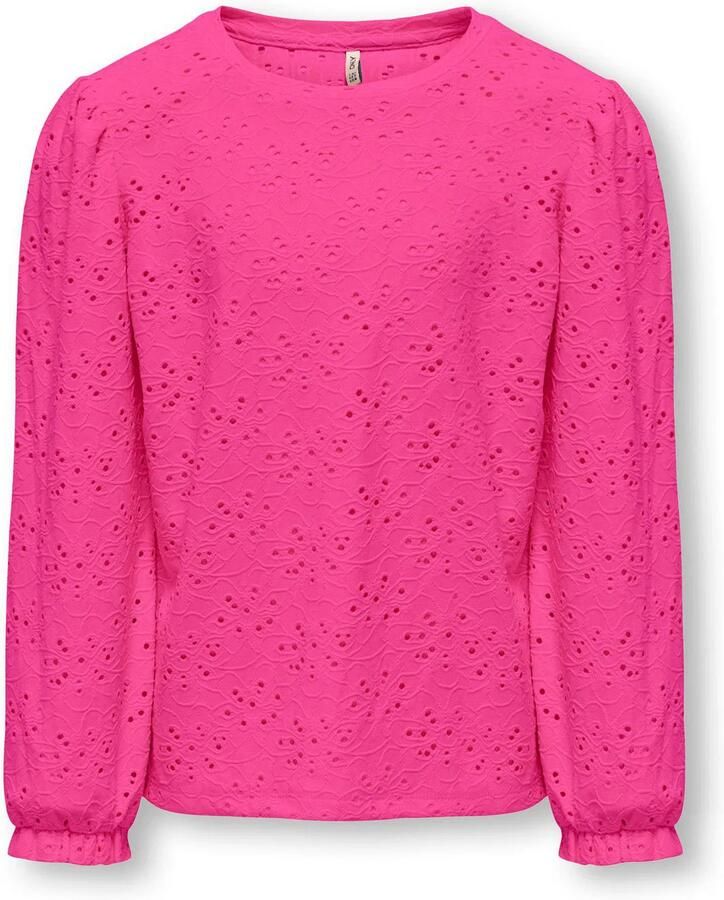 Only KIDS GIRL top KOGSMILLA met open detail fuchsia Roze Meisjes Polyester Ronde hals 146 152