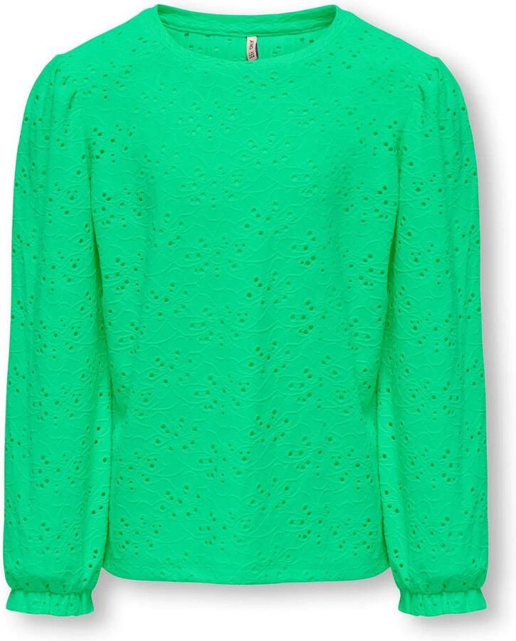 Only KIDS GIRL top KOGSMILLA met open detail frisgroen Meisjes Polyester Ronde hals 134 140