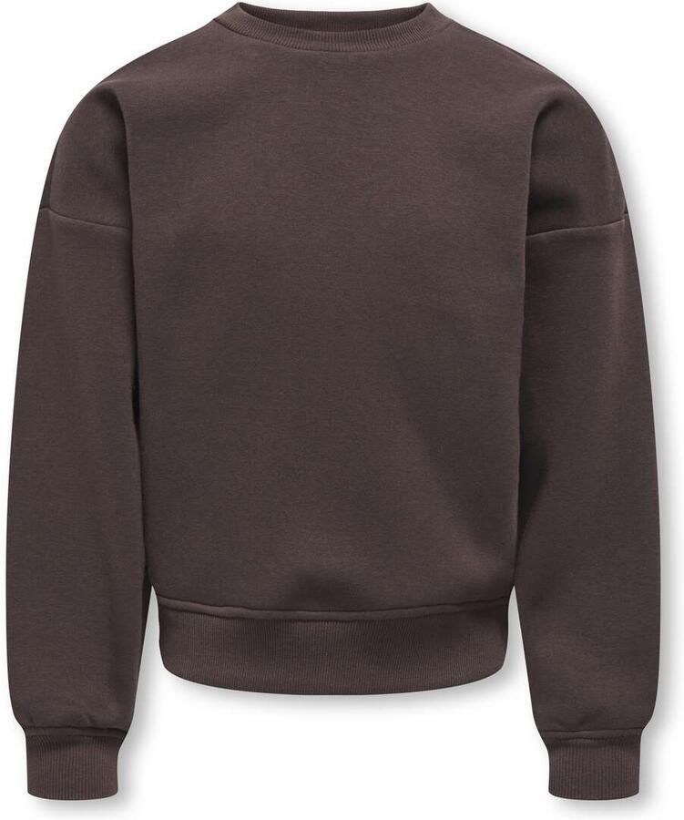 ONLY KIDS GIRL sweater met backprint donkerbruin