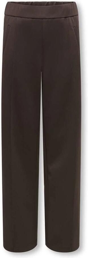 ONLY KIDS GIRL wide leg casual broek donkerbruin