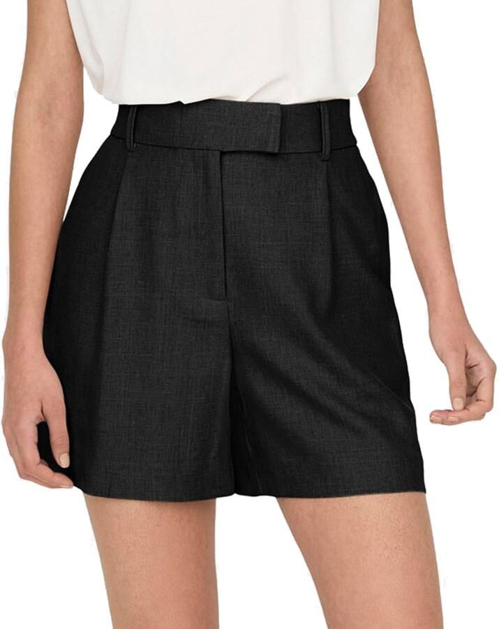 ONLY high waist wide leg short ONLLINDA zwart