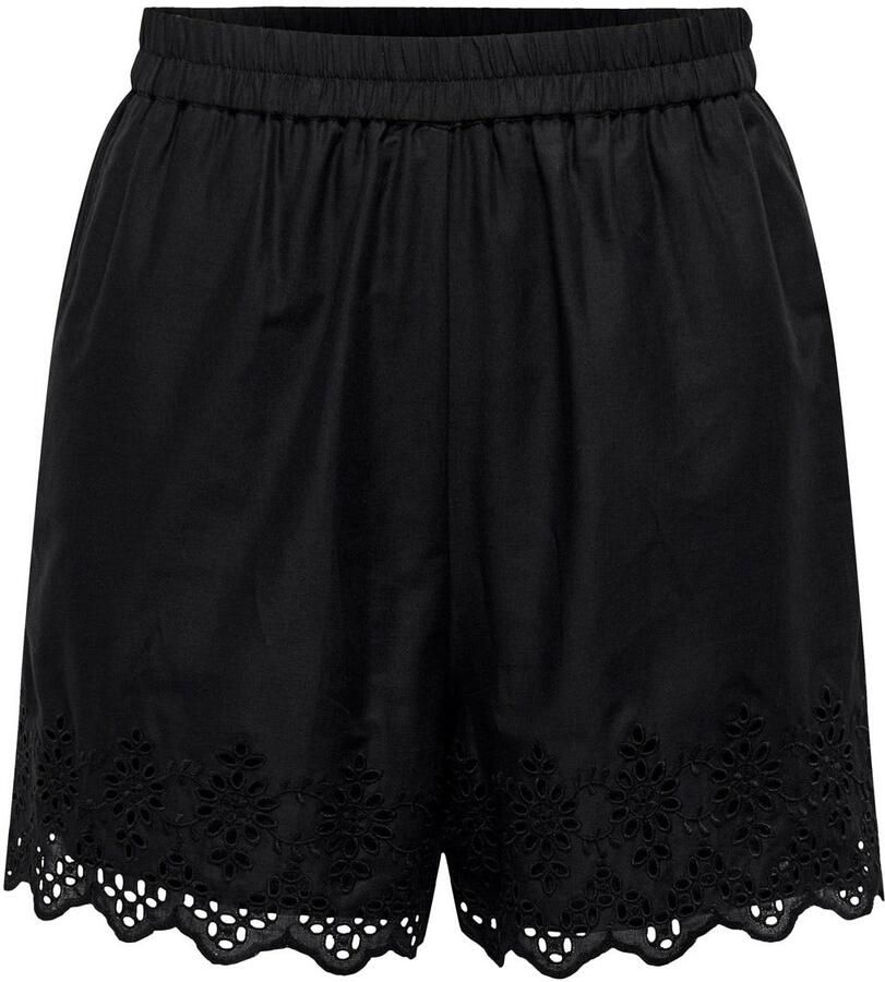 Only Organische Losse Shorts Lente Zomer Collectie Black Dames