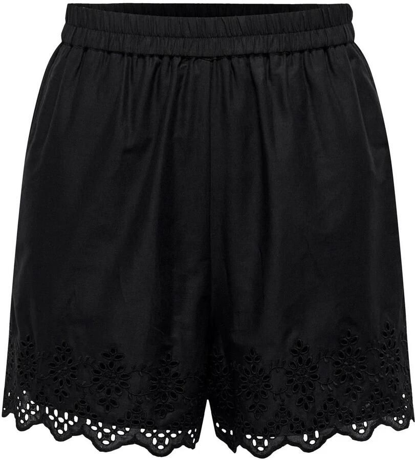 Only Organische Losse Shorts Lente Zomer Collectie Black Dames
