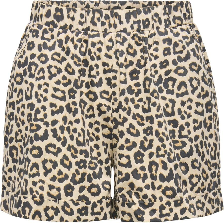 ONLY regular waist casual short met panterprint beige - Foto 4