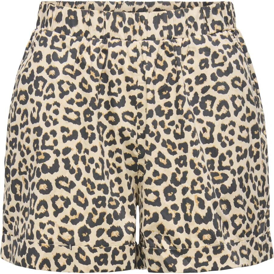 ONLY regular waist casual short met panterprint beige - Foto 4
