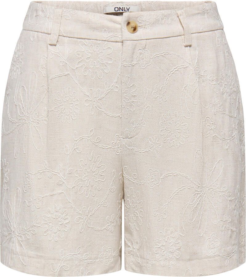 Only Siesta Hw Linen Bl Emb Shorts Dames