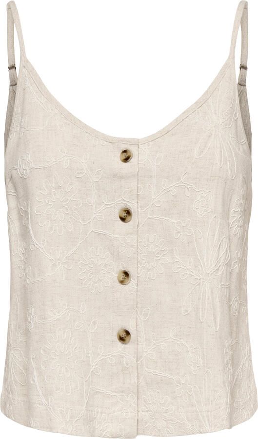 Only Siesta Linen Bl Emb Singlet Dames